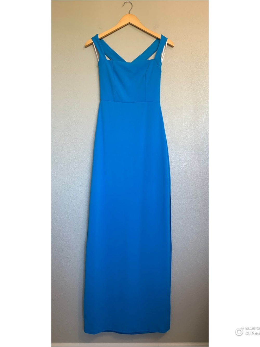 Lulus Small Glamorous Dedication Blue Sleeveless Column Maxi Dress NWT - Picture 3 of 14